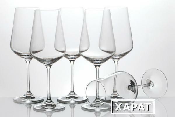 Фото Набор бокалов для вина из 6 шт."сандра" 450 мл..высота=23,5 см. Crystalex Cz (674-170)