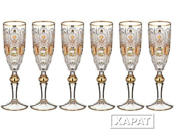 Фото Набор бокалов для шампанского из 6 шт. "pk500" 180 мл. высота=21,5 см. Bohemia Jihlava (663-104)