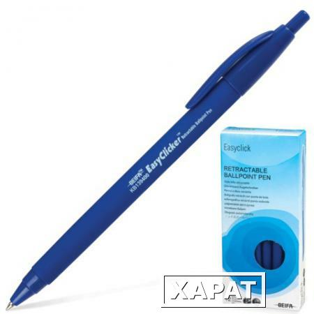 Фото Ручка шариковая BEIFA (Бэйфа) автоматическая, трехгранная, корпус ассорти, пластиковый наконечник, 0,7 мм, синяя
