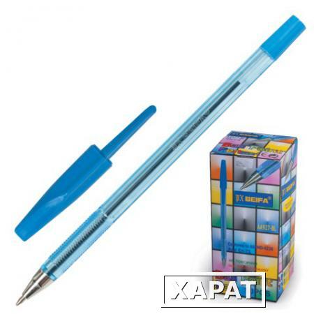 Фото Ручка шариковая BEIFA 927, корпус прозрачный, металлический наконечник, 0,5 мм, синяя