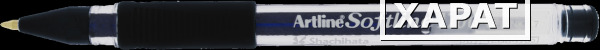Фото ARTLINE Softline 1700 Ручка гелевая, F, с резиновым держателем, прозрачный корпус, черная