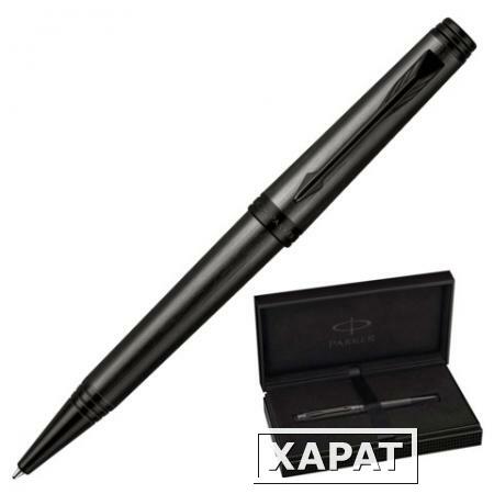 Фото Ручка шариковая PARKER "Premier Monochrome Black Edition PVD", корпус нержавеющая сталь, черная