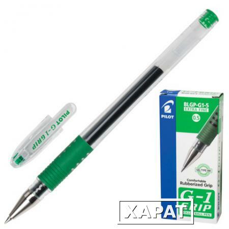 Фото Ручка гелевая PILOT BLGP-G1-5 "G-1 GRIP", с резиновым упором, толщина письма 0,3 мм, зеленая