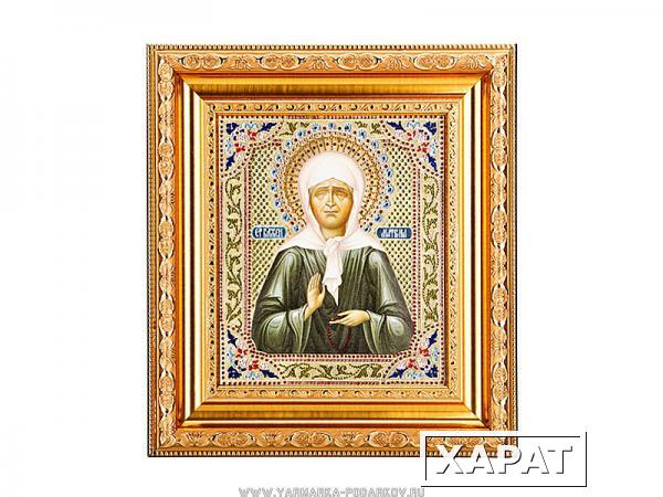 Фото Икона святая блаженная матрона 45х40 см, стразы
