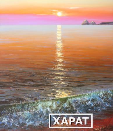 Фото Картина "Байкальский рассвет", холст/масло, 70х59 см.