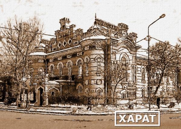 Фото "Краеведческий музей в Иркутске", холст/сепия/акрил, 21х30