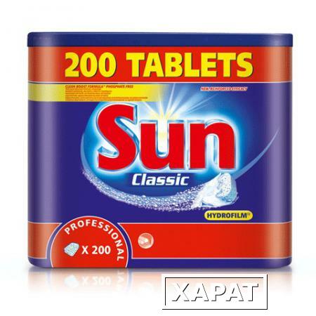 Фото Средство для мытья посуды в посудомоечных машинах SUN Professional tablets, 200 шт., таблетки