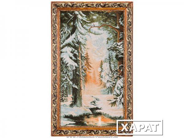 Фото Гобеленовая картина зимний лес 70х42см.