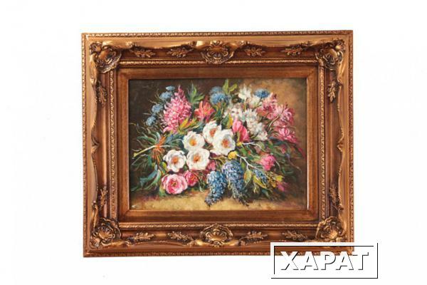 Фото Картина "цветы" полотно 40*30 см. багет 60*50 см. Frame Factory (107-161-5)