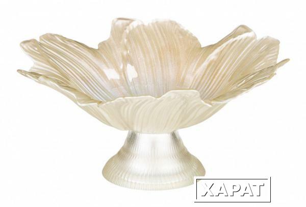 Фото Конфетница "цветок" ваниль диаметр= 21 см. Dekor Cam (484-116)
