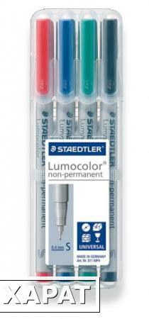 Фото Набор маркеров неперманентных Lumocolor, 0.4 мм (4 цвета)