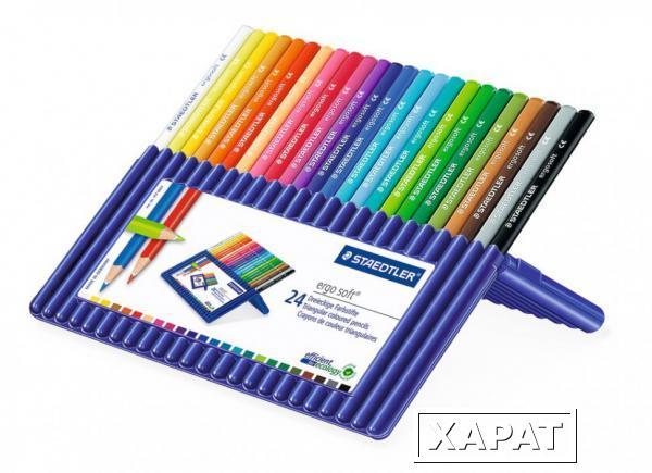 Фото Карандаш цветной Ergosoft трехгранный 157, набор 24 цветов, картонный корпус