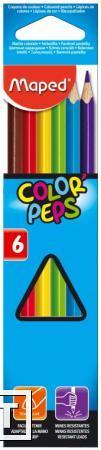 Фото Карандаши цветные COLOR'PEPS, треугольные картонная коробка MAPED (36 штуки в коробке)