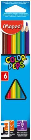 Фото Карандаши цветные COLOR'PEPS, треугольные картонная коробка MAPED (24 штуки в коробке)
