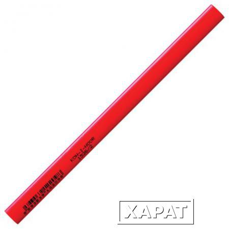 Фото Карандаш столярный KOH-I-NOOR, грифель 5,0х2 мм, корпус красный