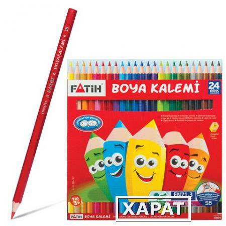 Фото Карандаши цветные PENSAN (FATIH), 24 цвета, заточенные, картонная упаковка