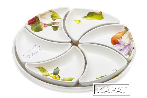 Фото Набор для закуски (менажница): блюдо + 6 блюд Фреско Ceramiche Viva ( CV2-T05-00048-AL )