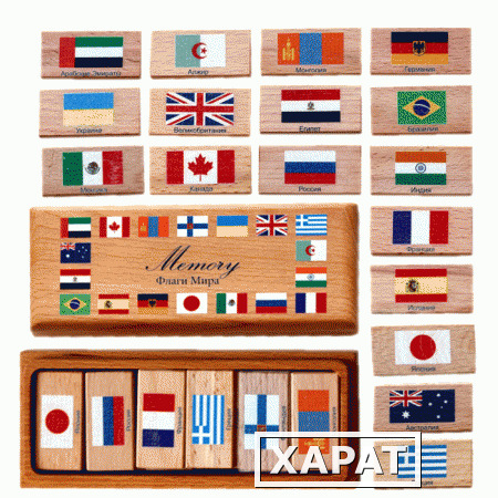 Фото Настольная игра развивающая Мемори "Флаги мира"