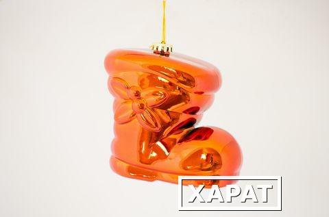 Фото Новогодняя игрушка Сапог объемный глянцевый, диаметр 200 мм