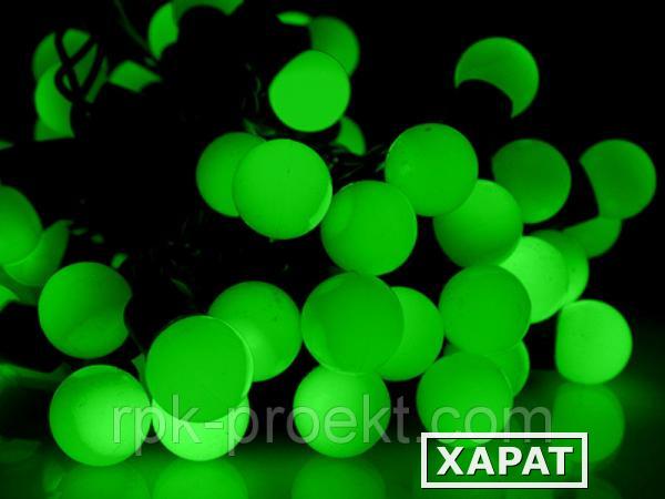 Фото Влагозащищённая гирлянда с насадками - "Шарики" 200 светодиодов зеленая