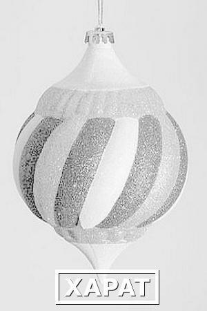 Фото Новогодняя игрушка Элегантный подвес, диаметр 250 мм (серебро)