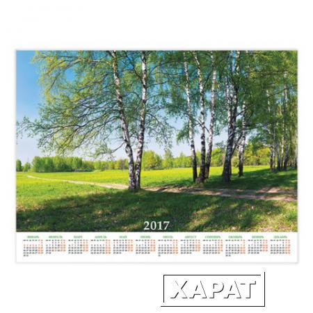Фото Календарь А2 на 2017 г., HATBER, 45х60 см, горизонтальный, "Русский лес"