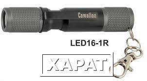 Фото Фонарь Camelion LED 16-1 (брелок-ручка-клипса, мет-черн, 1 LED,1xR03 в компл, алюм)