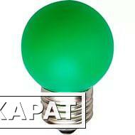 Фото Светодиодная лампа-шарик с цоколем E27 40 мм зеленый