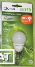 Фото Светодиоднаял Лампа Clarus LED Decor G45-N 3W, E14, 220-240V, 4100K