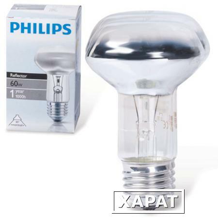 Фото Лампа накаливания PHILIPS Spot R63 E27 30D, 60 Вт, зеркальная, колба d = 63 мм, цоколь E27, угол 30°