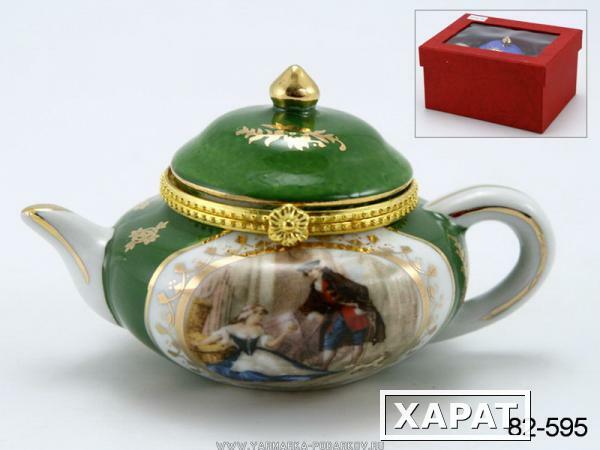 Фото Шкатулка в форме чайника флирт под. упак. 10х7х8 см,