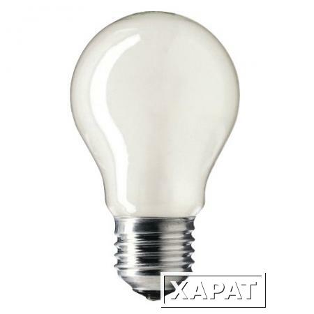 Фото Лампа накаливания PHILIPS A55 FR E27, 75 Вт, грушевидная, матовая, колба d = 55 мм, цоколь E27