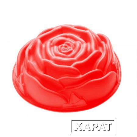 Фото Форма для выпечки, силиконовая, роза, 23 х 7 см, красная, PERFECTO LINEA (20-018915)