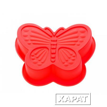 Фото Форма для выпечки, силиконовая, бабочка, 16.5 х 13.5 х 3.5 см, красная, PERFECTO LINEA (20-001315)