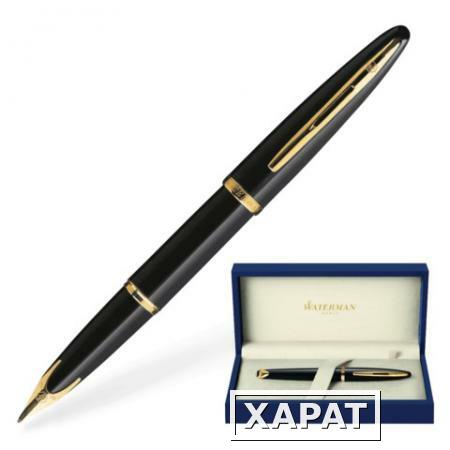 Фото Ручка перьевая WATERMAN "Carene Black Sea GT", корпус нержавеющая сталь, позолоченные детали, синяя