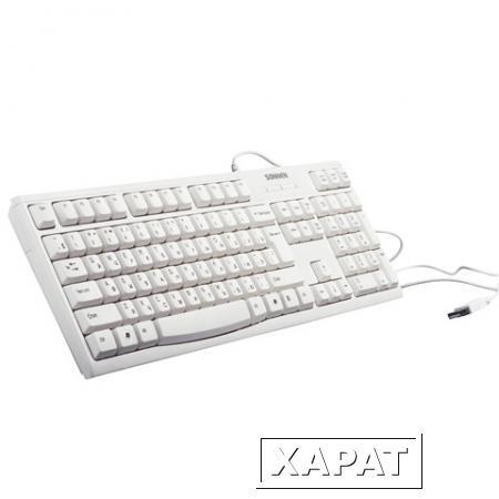 Фото Клавиатура проводная SONNEN KB-300W, USB, белая