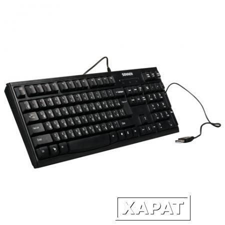 Фото Клавиатура проводная SONNEN KB-300B, USB, черная