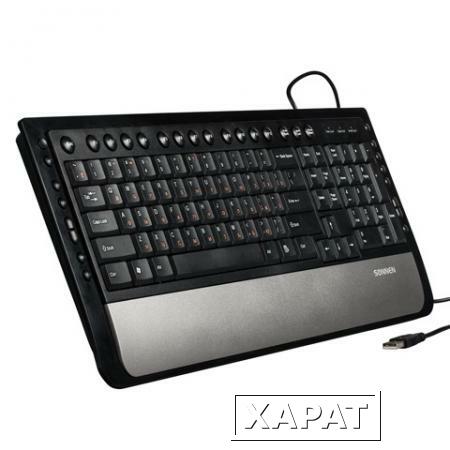 Фото Клавиатура проводная SONNEN KB-M520, USB, мультимедийная, 16 дополнительных кнопок, черная