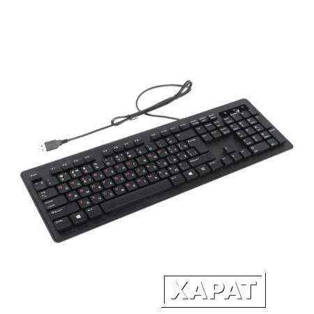 Фото Клавиатура проводная GENIUS SlimStar 130, USB, 104 клавиши, черный, клавиатура островного типа