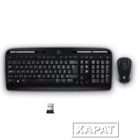 Фото Набор беспроводной LOGITECH MK330, клавиатура, мышь, 2 кнопки + 1 колесо-кнопка, цвет черный