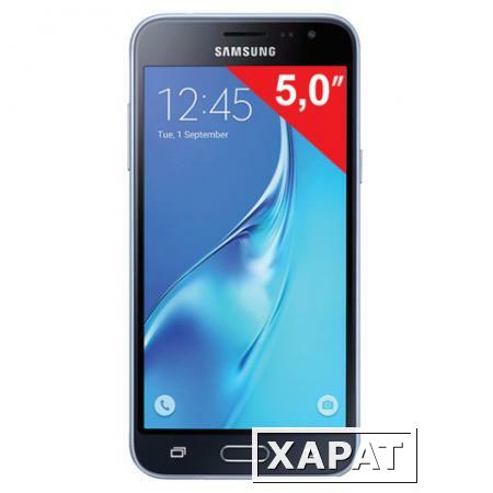 Фото Смартфон SAMSUNG Galaxy J3, 2 SIM, 5,0", 4G (LTE), 5/13 Мп, 8 Гб, microSD, черный, пластик