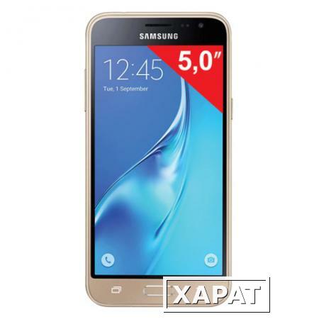 Фото Смартфон SAMSUNG Galaxy J3, 2 SIM, 5,0", 4G (LTE), 5/13 Мп, 8 Гб, microSD, золотой, пластик