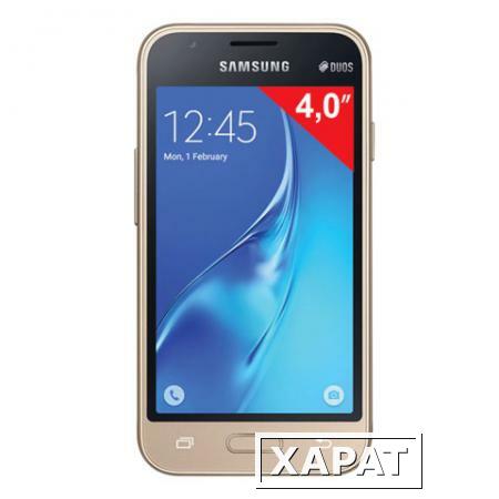 Фото Смартфон SAMSUNG Galaxy J1 mini, 2 SIM, 4,0", 3G, 0,3/5 Мп, 8 Гб, microSD, золотой, пластик