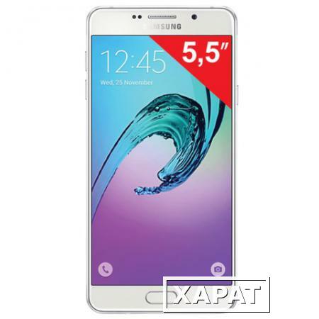 Фото Смартфон SAMSUNG Galaxy A7, 2 SIM, 5,5", 4G (LTE), 5/13 Мп, 16 Гб, microSD, белый, металл и стекло