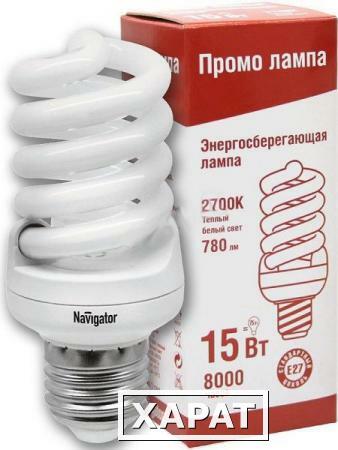Фото Лампа энергосберегающая КЛЛ 15/840 Е27 D42х103 спираль (94417 NCLP-SF); 18169