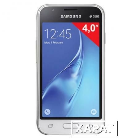 Фото Смартфон SAMSUNG Galaxy J1 mini, 2 SIM, 4,0", 3G, 0,3/5 Мп, 8 Гб, microSD, белый, пластик