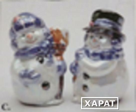 Фото (п) набор для специй, 9 см, снеговики с метлой Cosmos Gifts HE303-114AB