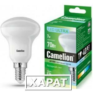 Фото Светодиодная лампа 7вт 220в camelion led7-r50/845/e14 12038