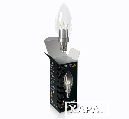Фото Лампа Gauss Светодиодная свеча хрусталь Gauss LED Candle Crystal Clear E14 4W 2700К