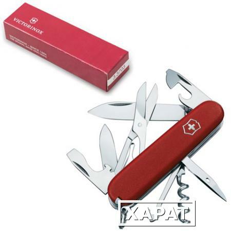 Фото Подарочный нож VICTORINOX "Ecoline", 91 мм, складной, матовый красный, 14 функций